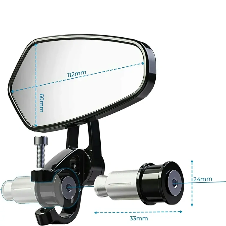 Urheilulliset peilit pyörille ja potkupyörille Urheilulliset peilit, asennettavissa tangon alle