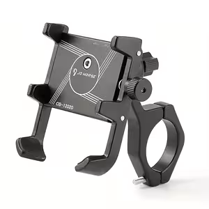 Säädettävä puhelinteline moottoripyörälle, pyörälle, sähköpotkulaudalle ja ATV:lle – musta alumiini