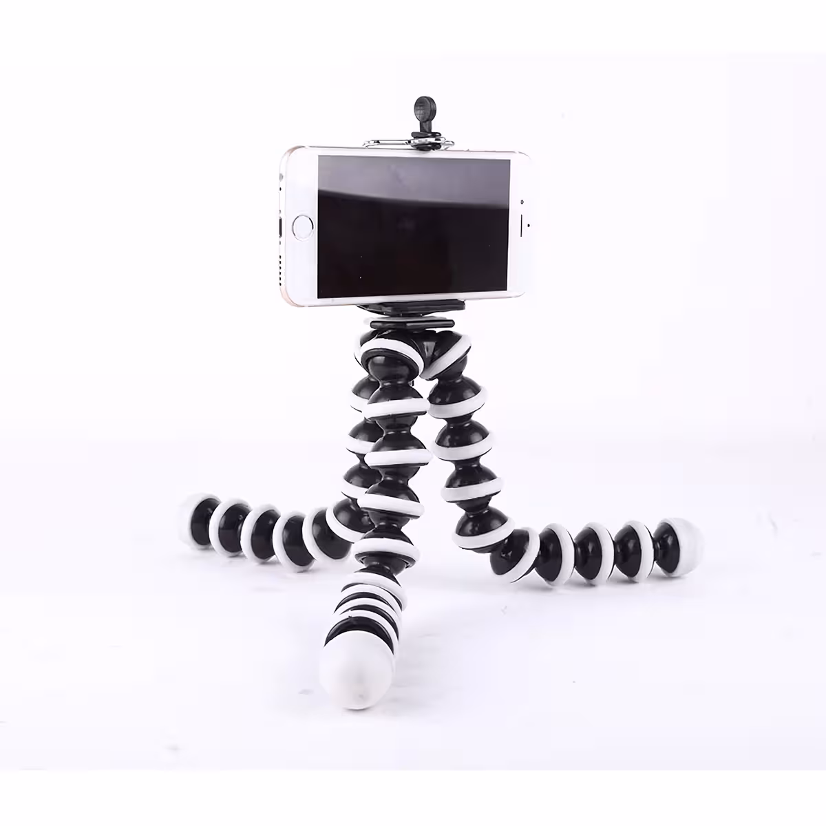 Kestävä musta- ja hopeajoustava jalusta