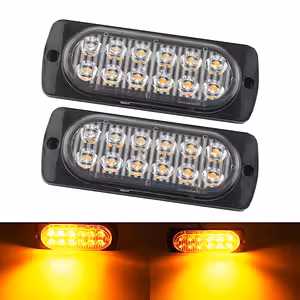 Keltaiset LED-stroboskoopit autoon 12V–24V – ammattilaistasoinen salama grillille, etupuskuriin, kuorma-autoon, ATV:lle, autoon