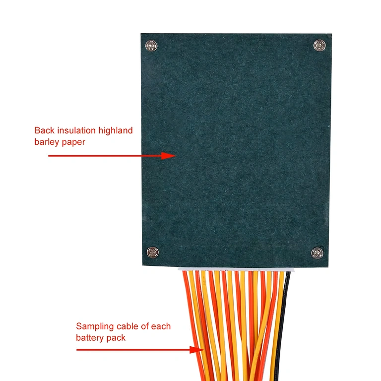 BMS 16S 60V 40A takanäkymä