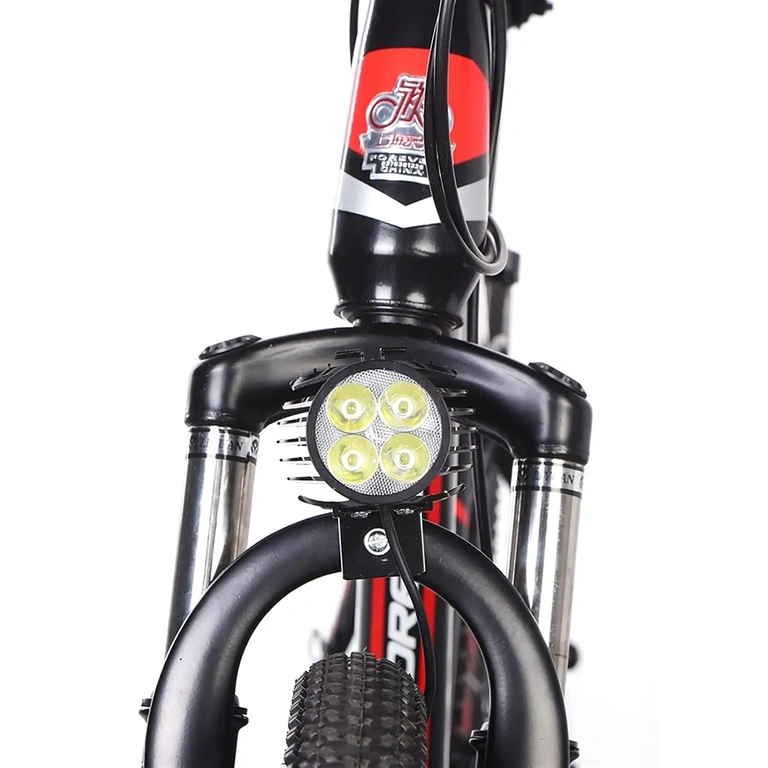 LED-valo sähköpyörän edessä, etunäkymä