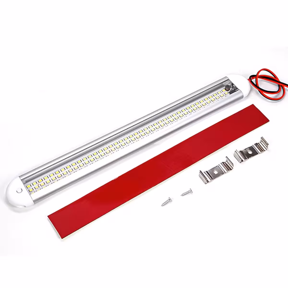 Paketin sisältö: LED-valo ja mukana tulevat asennustarvikkeet