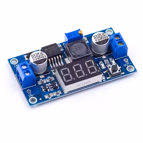 LM2596 Step-Down DC-DC buck-muunnin näytöllä – säädettävä jännite 1,25V–37V 3A