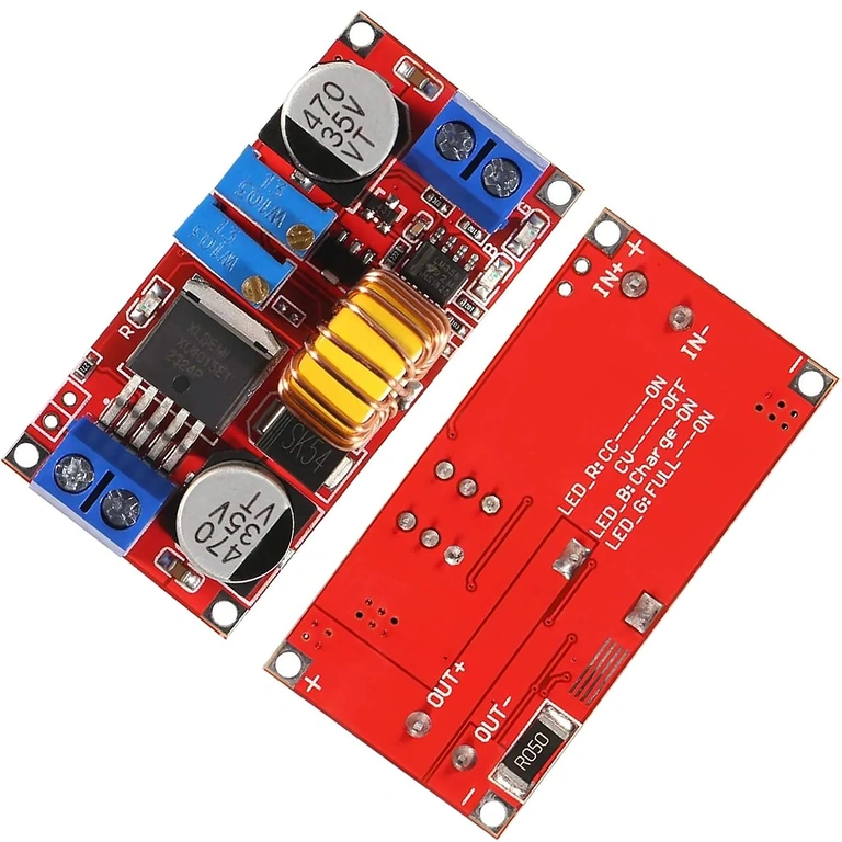 XL4015 DC-DC säädettävä muunnin ylhäältä