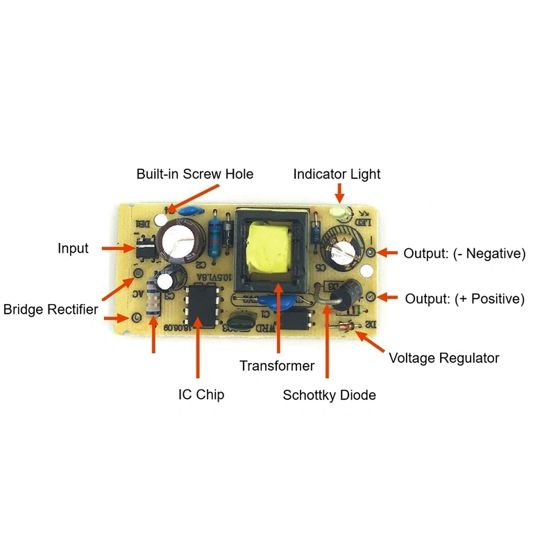 Tekninen etiketti – 5V 2A virtalähde Tekniset tiedot 5V virtalähdeadapterin tarrassa