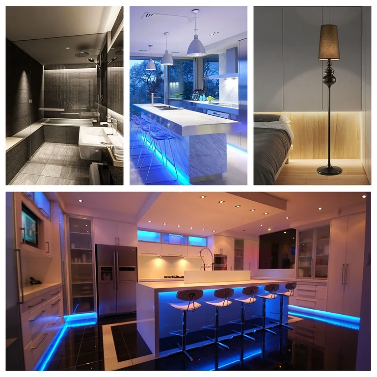 Kuva monokromaattisesta LED-nauhasta 5V 12V 24V, ohjattu dimmerillä 30A