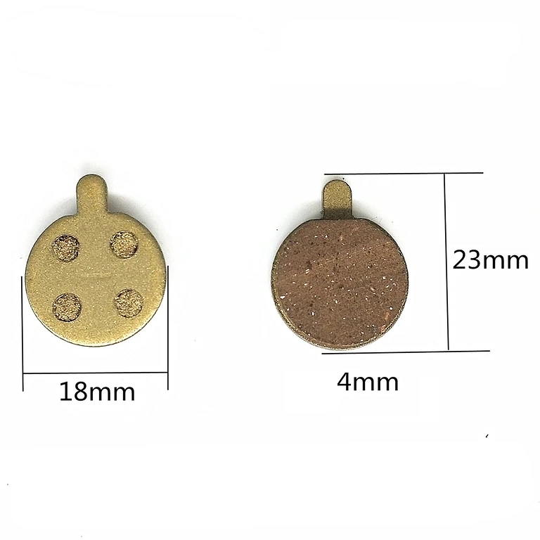 Tarkat mitat jarrupaloille (18 x 23 x 4 mm)