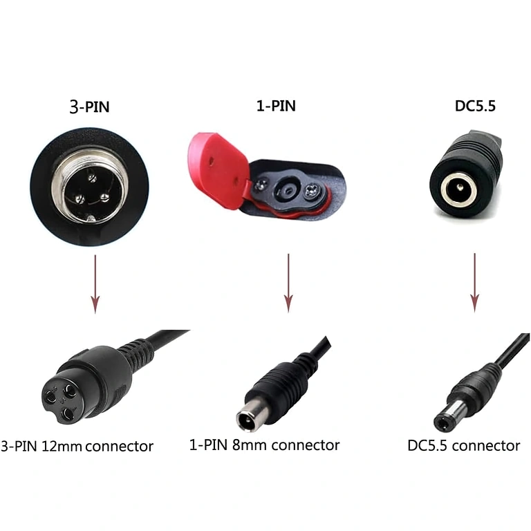 Koaksiaaliliitin 8 mm laturissa 36V–42V 3A laturi Xiaomi- ja Segway-Ninebot-potkulaudoille, 8 mm koaksiaaliliitin