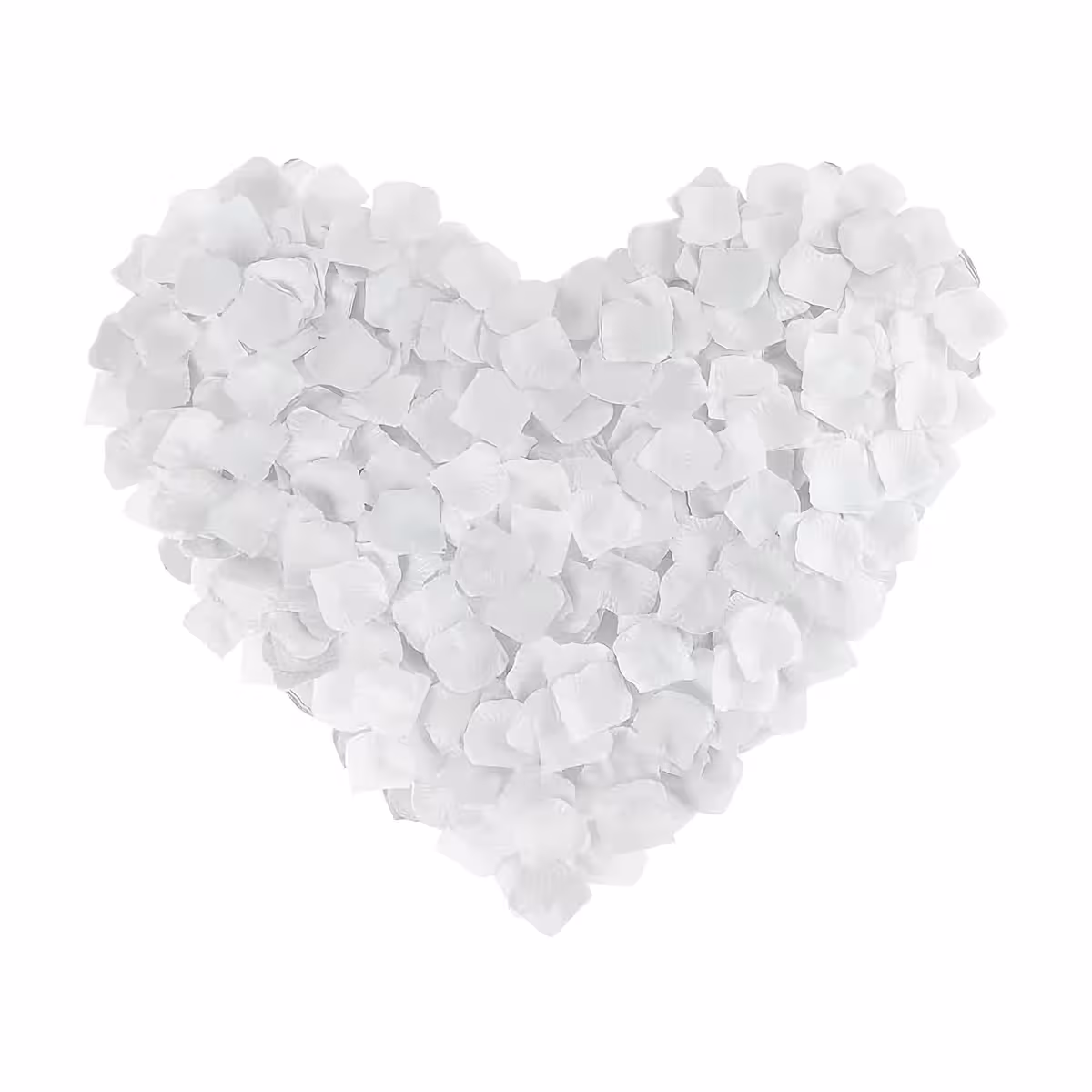 Koristelu-setti valkoisilla tekstiilipetaleilla tekstiilimateriaalista