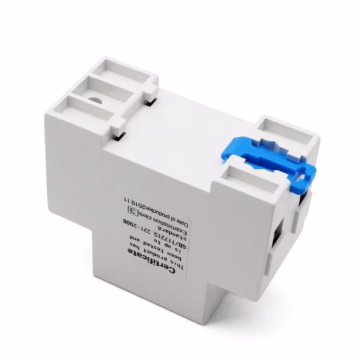 Sivukuva yksivaiheisesta sähkömittarista DIN-kiskossa, LCD-näyttö