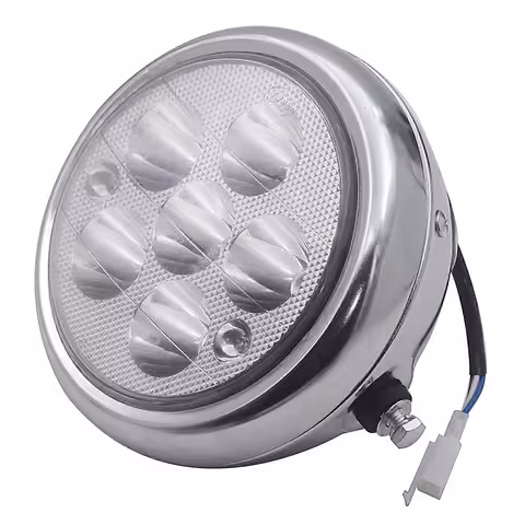 Pyöreä 5 tuuman LED-ajovalo sähköskoottereille, moottoripyörille, Citycoco- ja Harley-skoottereille – valaistus 12V–80V