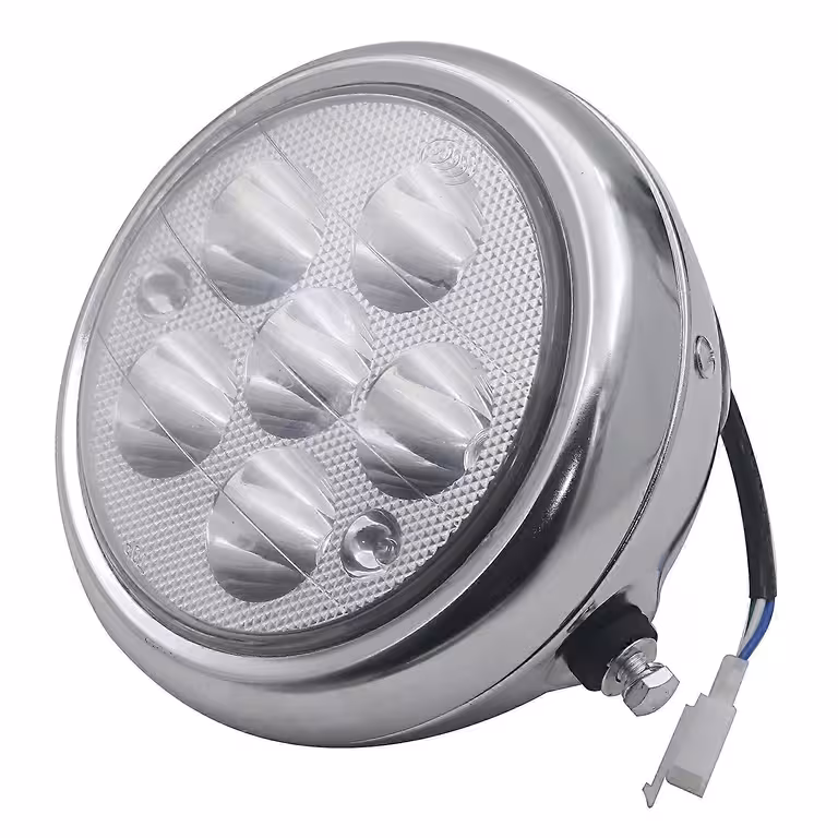 Pyöreä 5 tuuman LED-ajovalo sähköskoottereille, moottoripyörille, Citycoco- ja Harley-skoottereille – valaistus 12V–80V