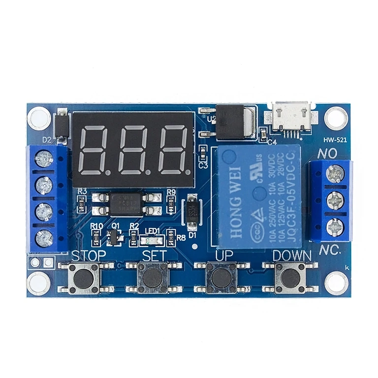 6–30V ajastetun relemoduulin yleiskuva