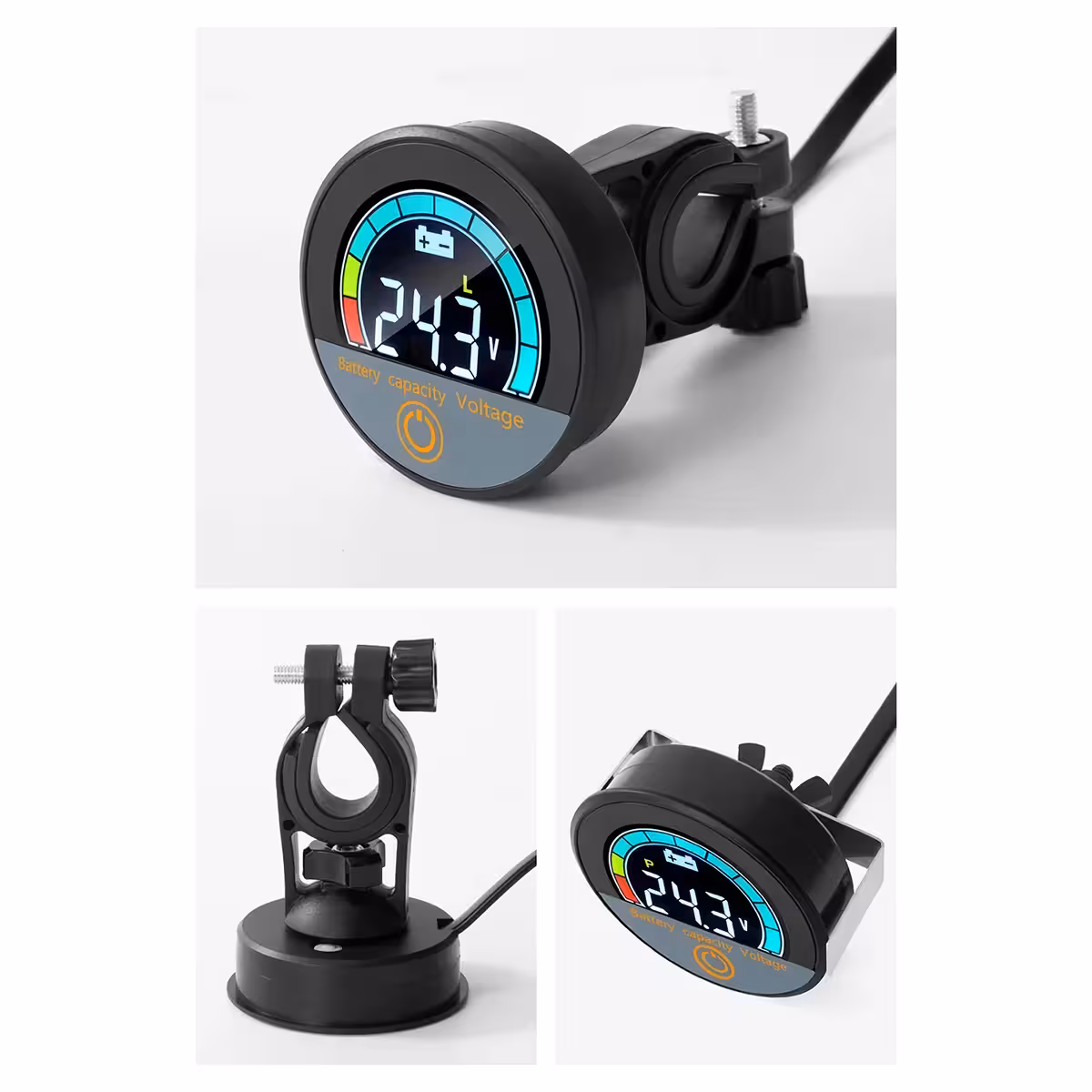 Kompakti digitaalinen moduuli voltmetrillä ja akun prosenttinäytöllä, Li-ion ja LiFePO4 12V–72V