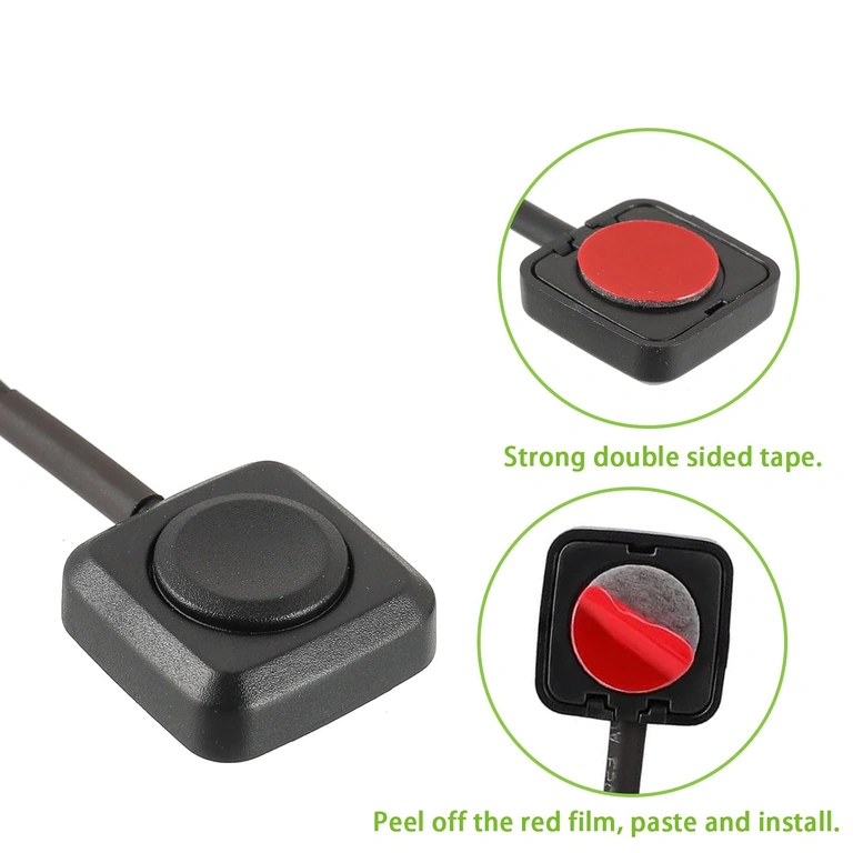 Mini-painike takaviisto, teippi Mini-painikkeen takapuoli, kaksipuolinen teippi asennusta varten