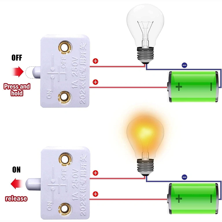 Esimerkki kaappikytkimen kytkennästä