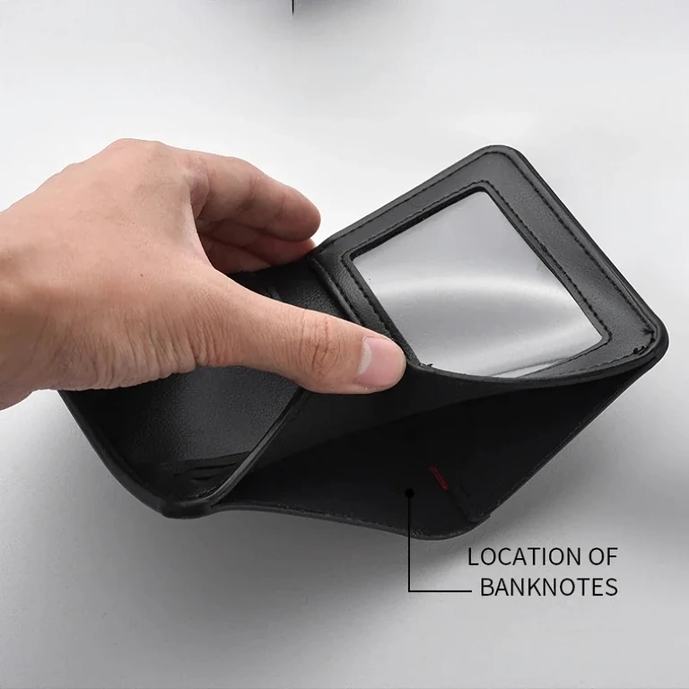 Korttilompakko ja henkilökortti luonnonnahkaa, ohut ja tyylikäs, kädessä pidettävä