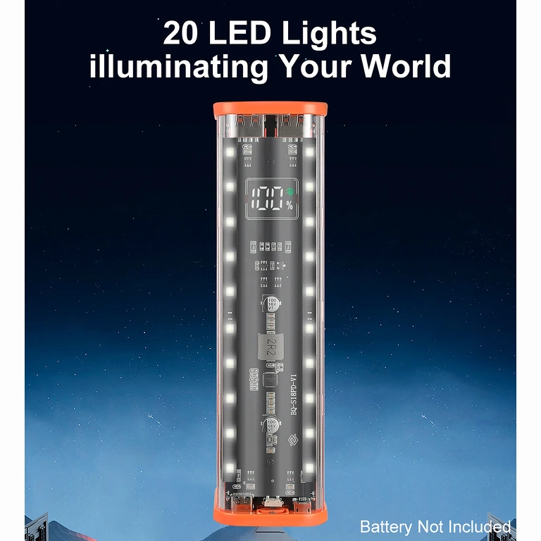 Integroitu LED power bank -koteloon, painikkeen aktivointi