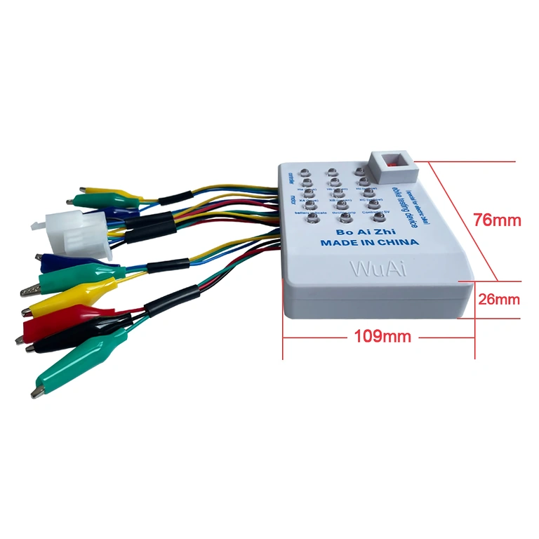 Akku kytkettynä yleistesteriin controllerin tarkistusta varten